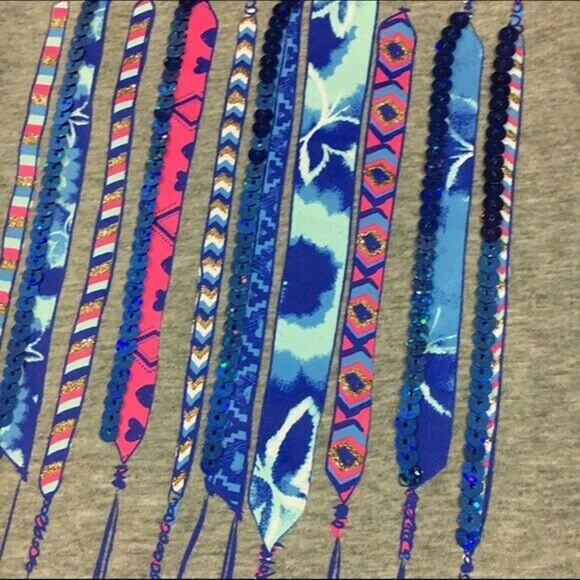 Children's‎ Place Girls Tank Top 10 12 Gray Tank Ribbon Friendship Bracelet NEW - Picture 4 of 5